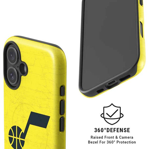 NBA Utah Jazz Yellow Texture iPhone 16 Plus Magsafe Impact Case